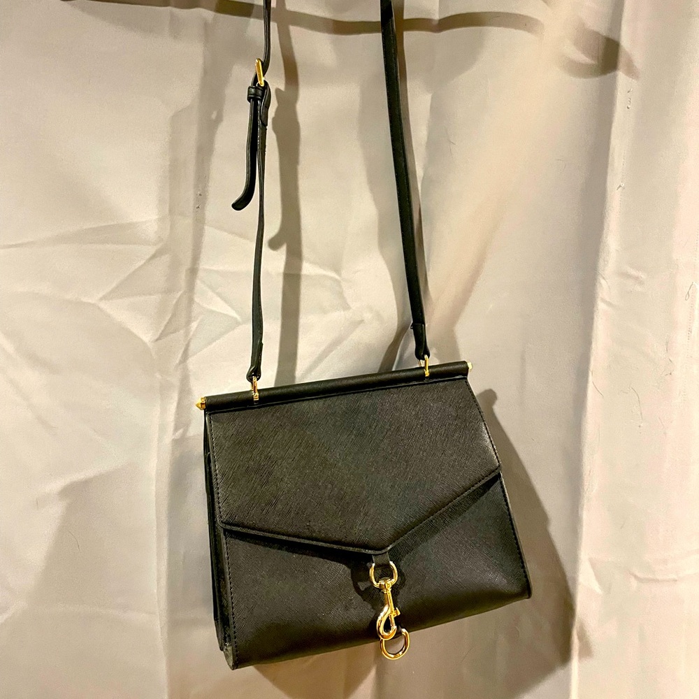 Lione black two compartment crossbody purse